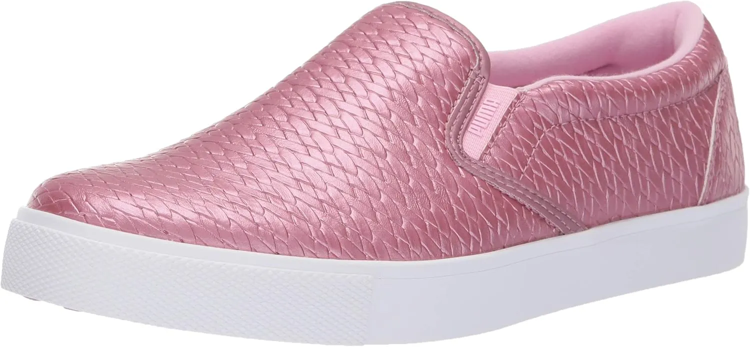 PUMA womens Tustin Slip-on Golf Shoe, Metallic Pink-puma White, 6.5 US