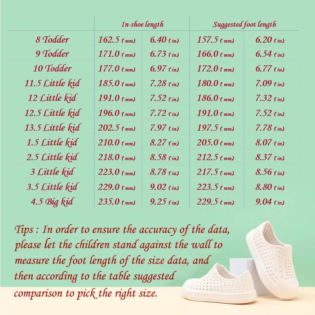 QLZ Toddler Kids Water Shoes for Boys Girls Garden Sandals Rubber Shoes Beach Sneakers, Slip-on Anti-Slip Lightweight Breathable Quick Dry Soft Flexible（Toddler/Little Kid/Big Kid）