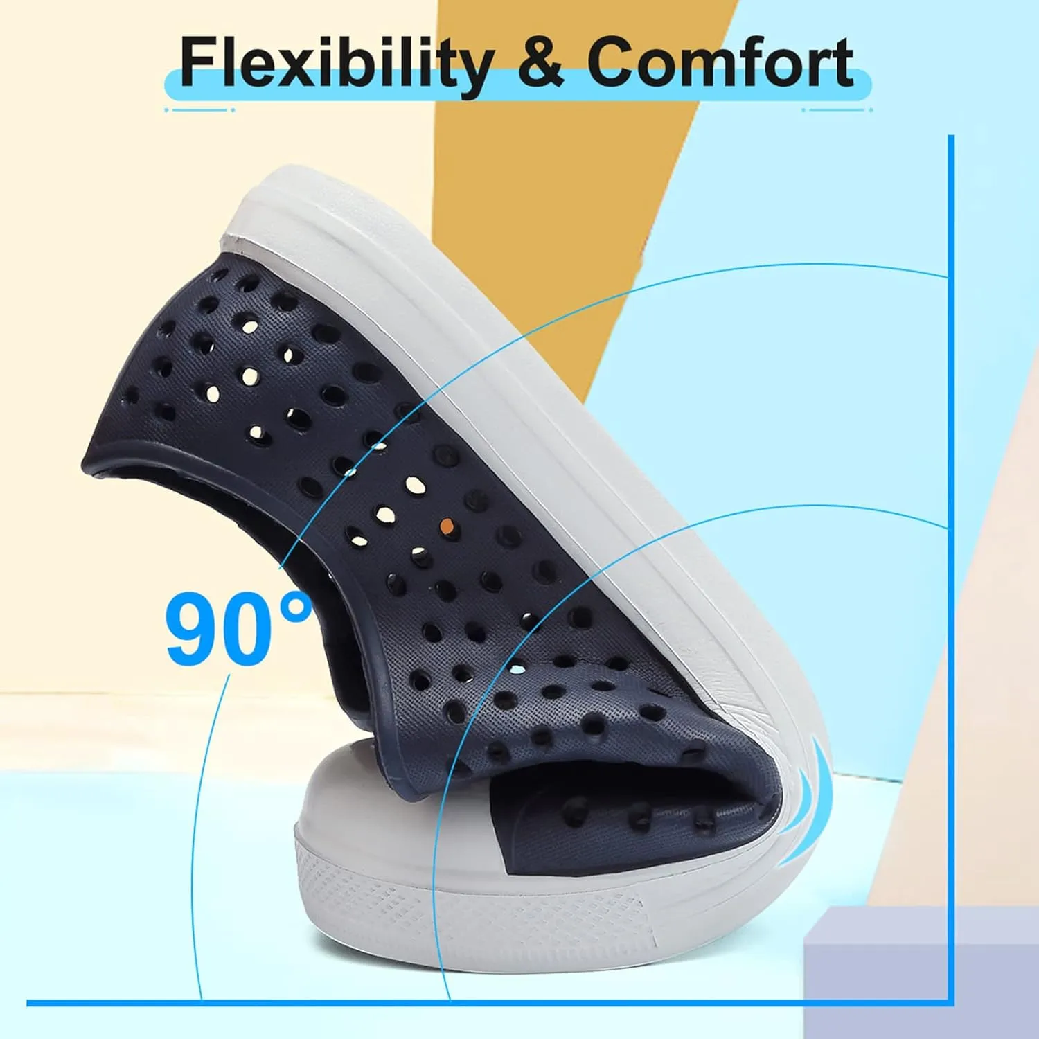 QLZ Toddler Kids Water Shoes for Boys Girls Garden Sandals Rubber Shoes Beach Sneakers, Slip-on Anti-Slip Lightweight Breathable Quick Dry Soft Flexible（Toddler/Little Kid/Big Kid）