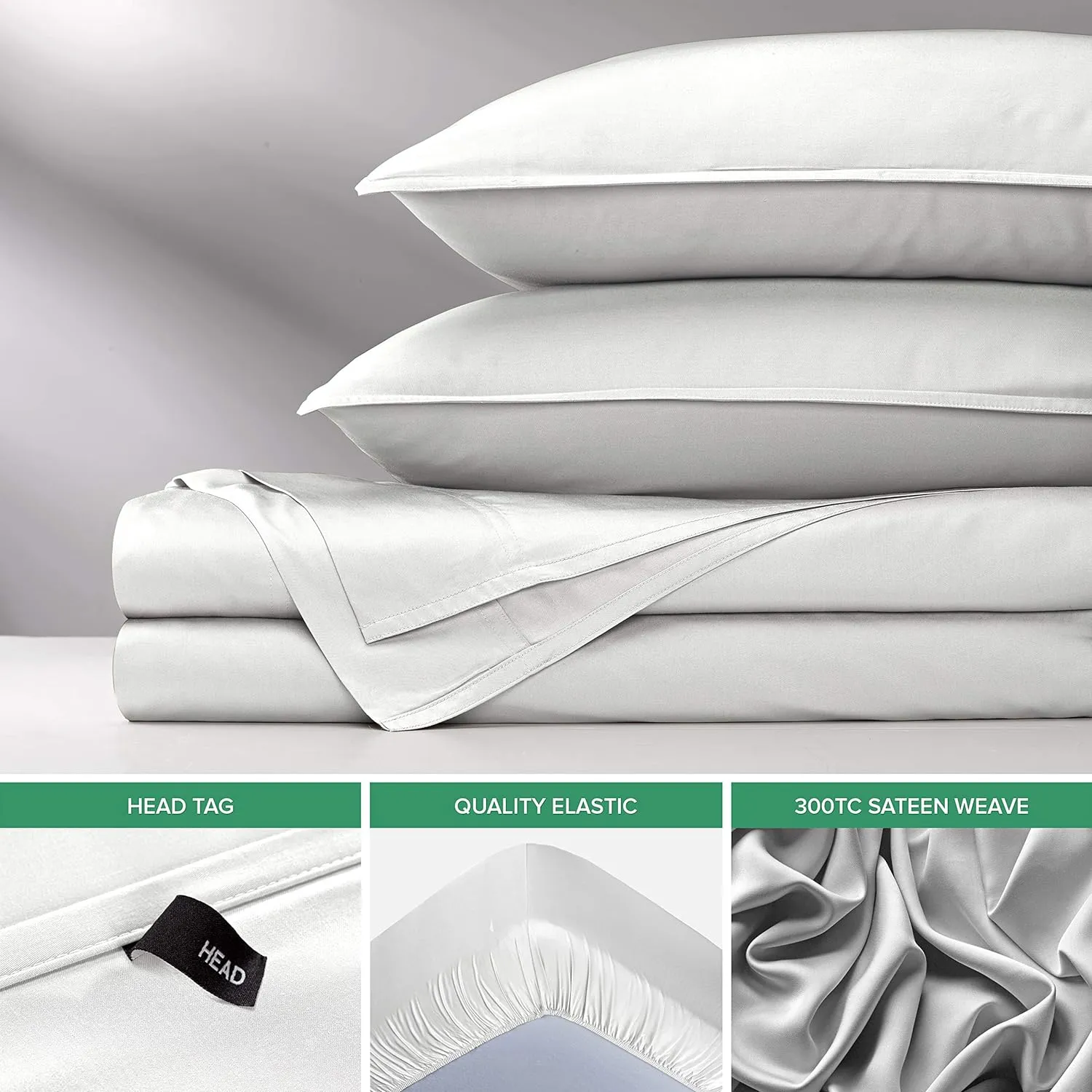 Queen Sheets by Pure Bamboo, Genuine 100% Organic Viscose Derived from Bamboo Bed Sheet Set, Luxuriously Soft & Cooling, Double Stitching, Lifetime Quality Promise (Queen, White)