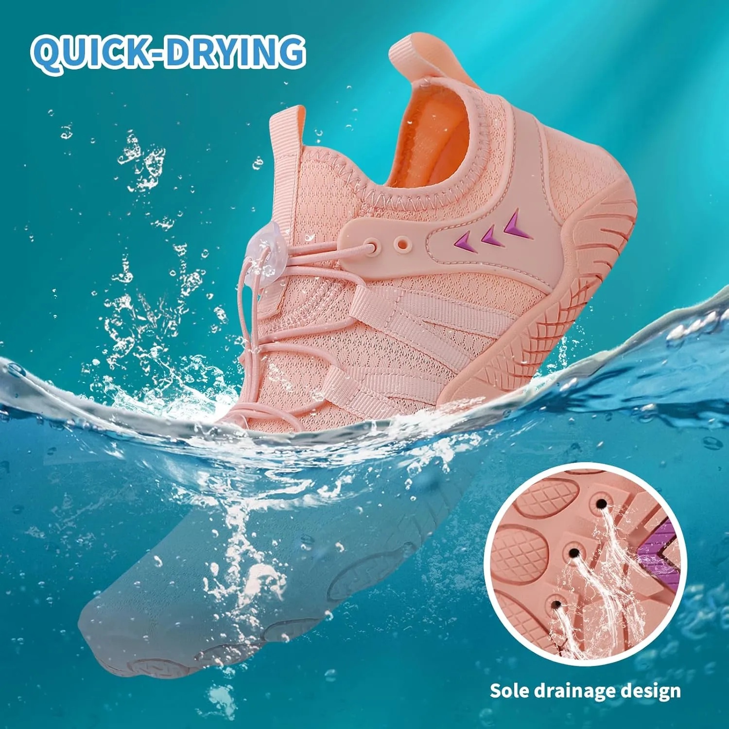 Quick Dry Barefoot Beach & Pool Shoes - Slip-on for Women & Men, Surf, Yoga & Water Sports
