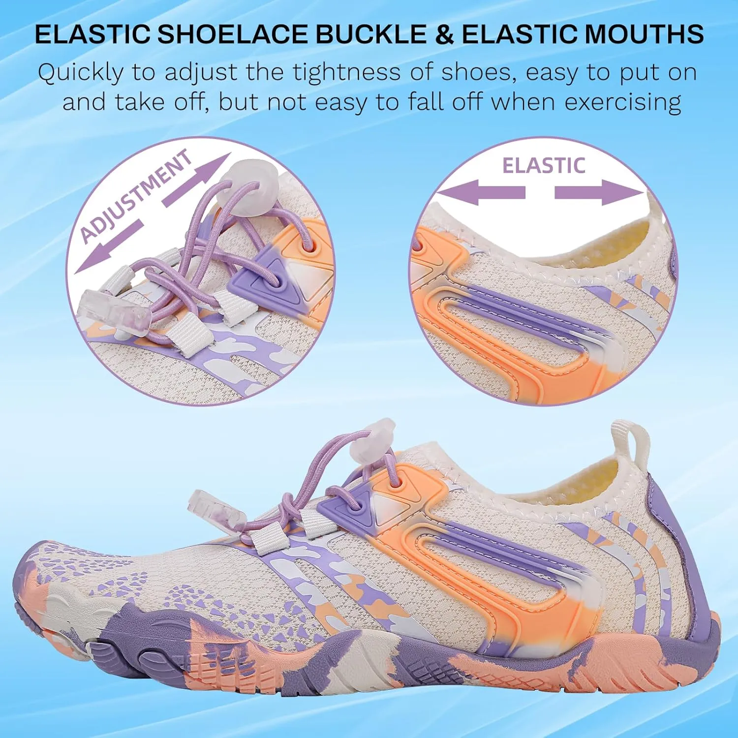 Quick Dry Water Shoes - Barefoot Swim Shoes for Women & Men, Non-Slip Aqua Shoes for Beach, River, Pool & Hiking