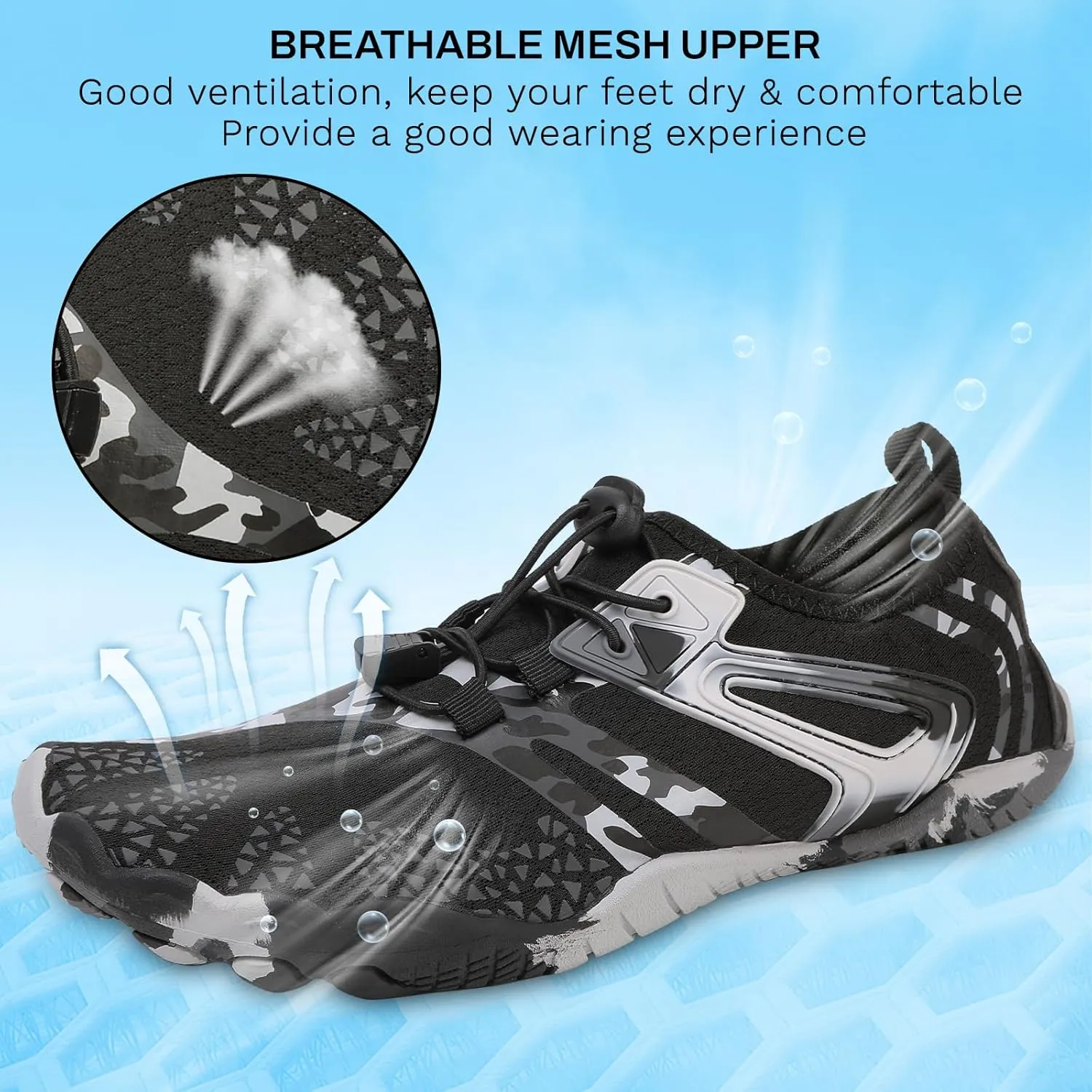 Quick Dry Water Shoes - Barefoot Swim Shoes for Women & Men, Non-Slip Aqua Shoes for Beach, River, Pool & Hiking