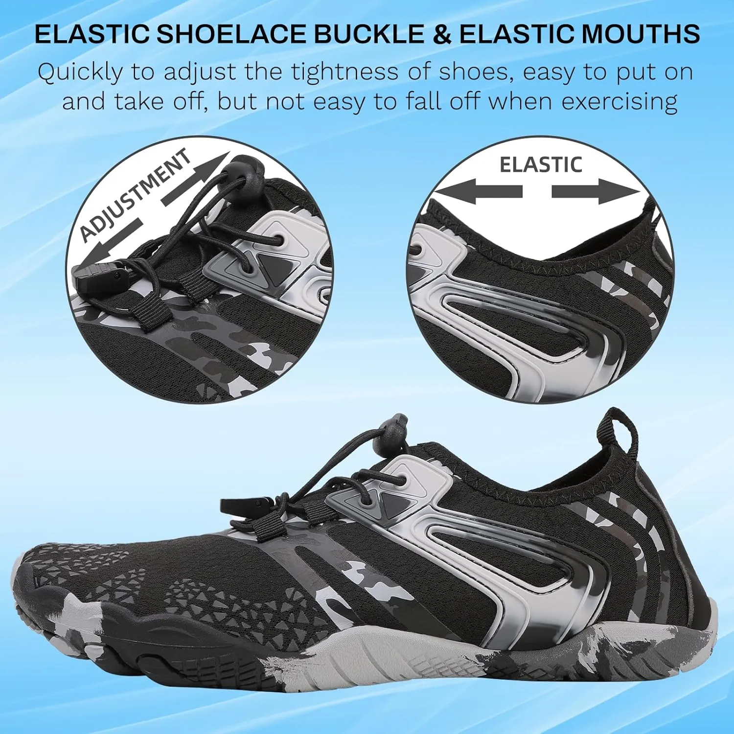 Quick Dry Water Shoes - Barefoot Swim Shoes for Women & Men, Non-Slip Aqua Shoes for Beach, River, Pool & Hiking