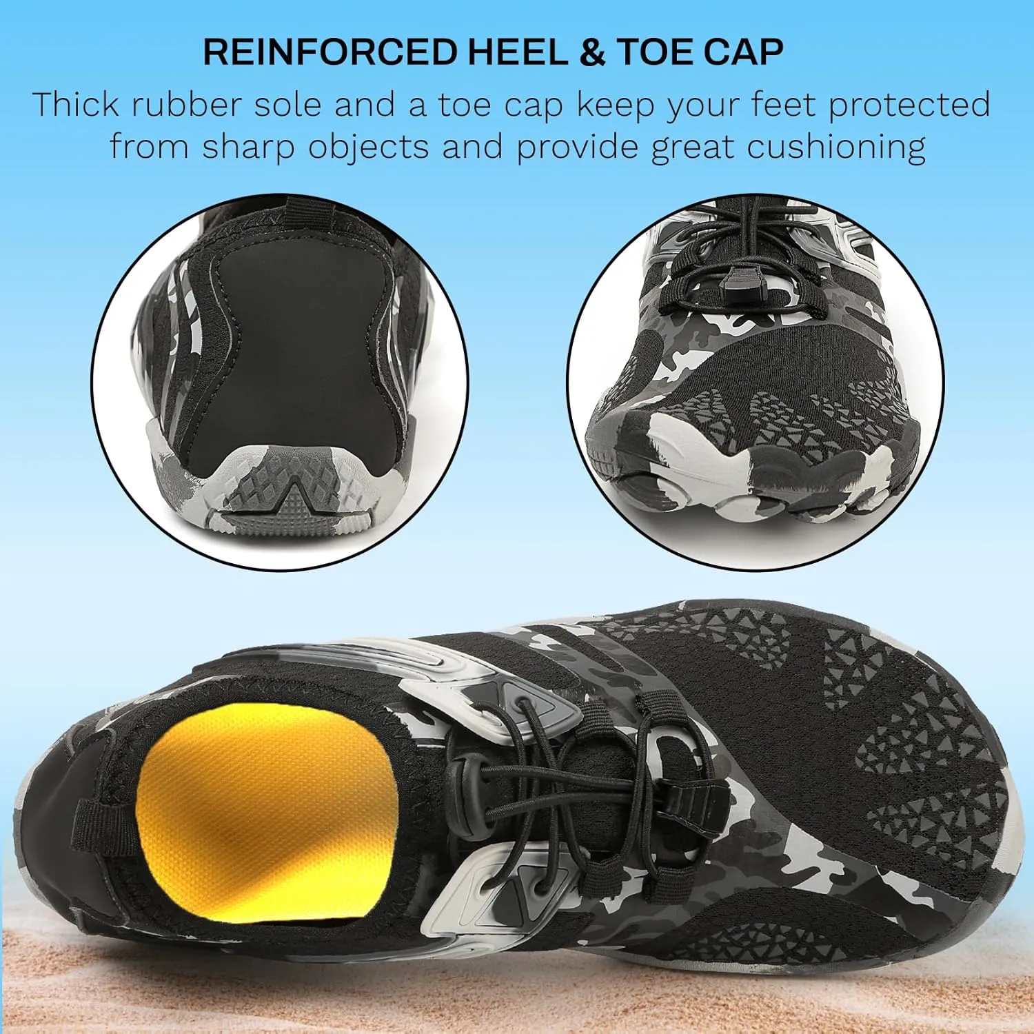 Quick Dry Water Shoes - Barefoot Swim Shoes for Women & Men, Non-Slip Aqua Shoes for Beach, River, Pool & Hiking