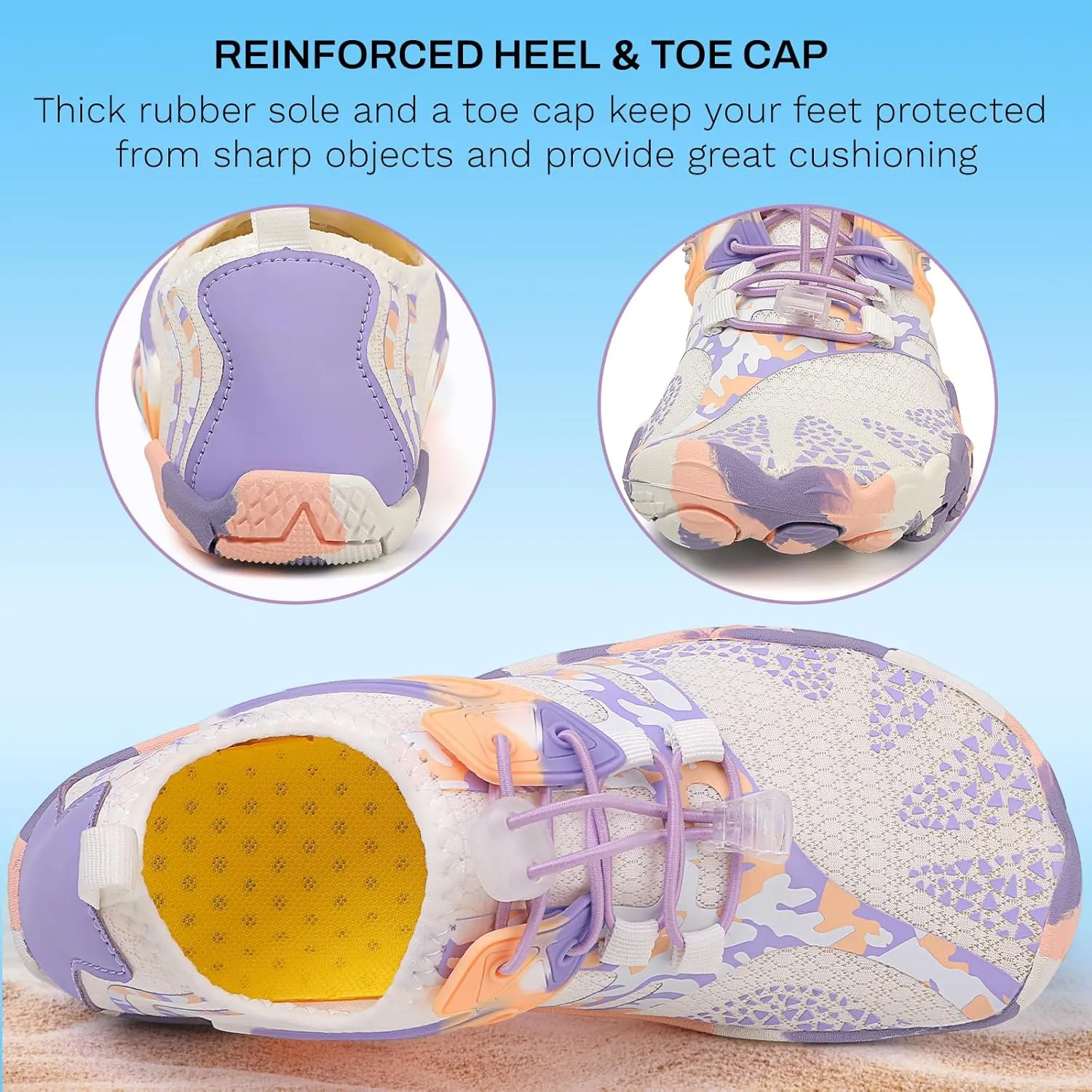 Quick Dry Water Shoes - Barefoot Swim Shoes for Women & Men, Non-Slip Aqua Shoes for Beach, River, Pool & Hiking