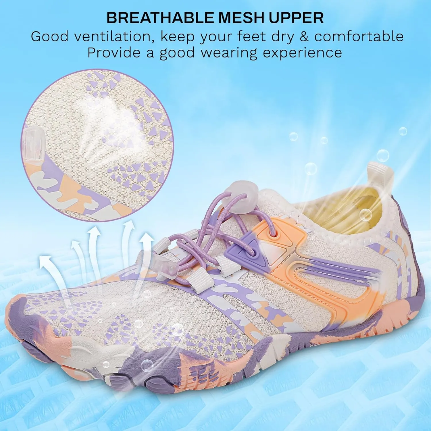 Quick Dry Water Shoes - Barefoot Swim Shoes for Women & Men, Non-Slip Aqua Shoes for Beach, River, Pool & Hiking