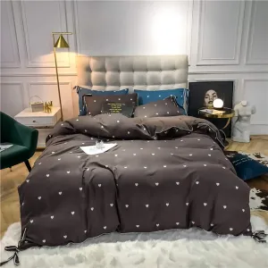 Quilt Cover Set 4Pcs/Set Flower Printing Pillowcase Bed Sheet Soft Double Brushed Microfiber Hotel Series Lightweight Microfiber Duvet Cover Reversible Anti Wrinkle Super Soft Hypoallergenic (B Twin