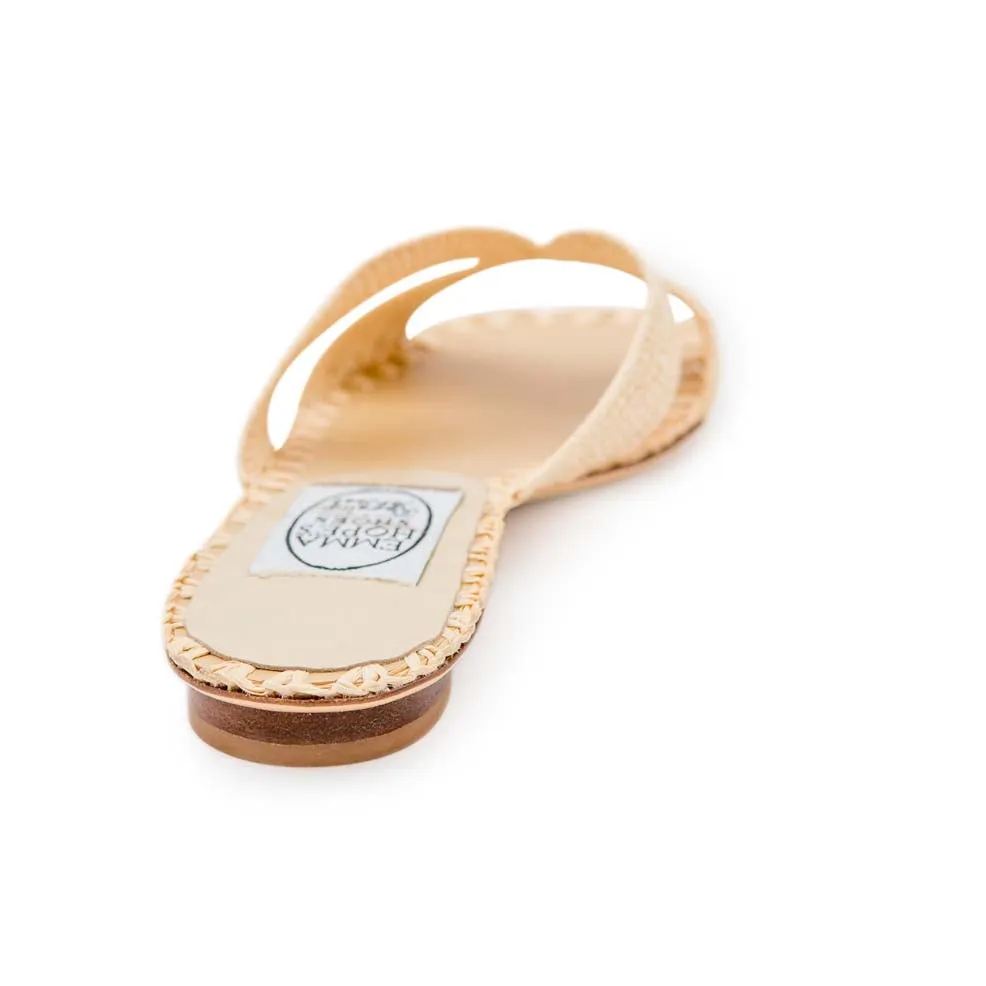 Raffia H Sandal - Natural
