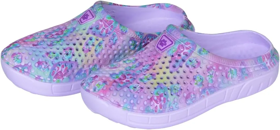Rainbow Paw Clogs Lightweight Slip On Breathable EVA Water Friendly Quick Dry Durable Animal Lover Shoes Gifts for Women Mom Ladies