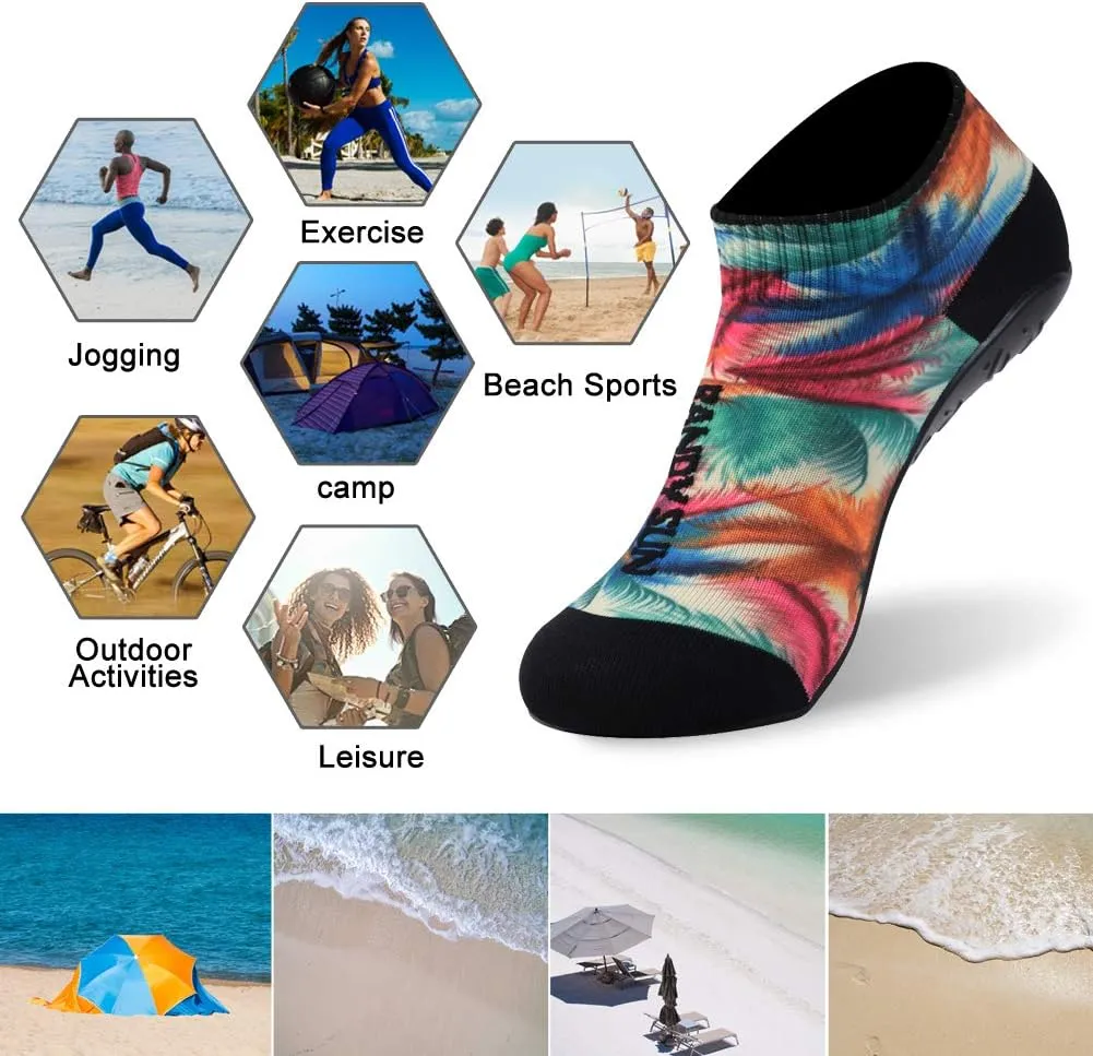 RANDY SUN Barefoot Quick-Dry Sand Beach Socks, Breathable Seamless Yoga Sock With TPE Sole