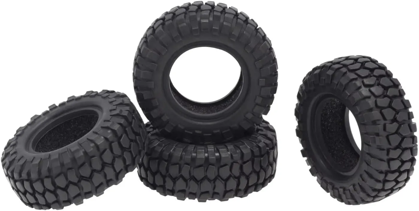 RC Wheel Tire Compatible with Axial for SCX24 90081 for AXI00002 1/24 RC Crawler Car Upgrade Parts 48mm 1.0 Soft Rubber Wheel Tires Tyre 4PCS(A-48mm)