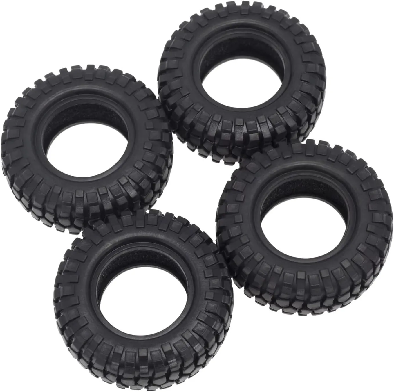 RC Wheel Tire Compatible with Axial for SCX24 90081 for AXI00002 1/24 RC Crawler Car Upgrade Parts 48mm 1.0 Soft Rubber Wheel Tires Tyre 4PCS(A-48mm)