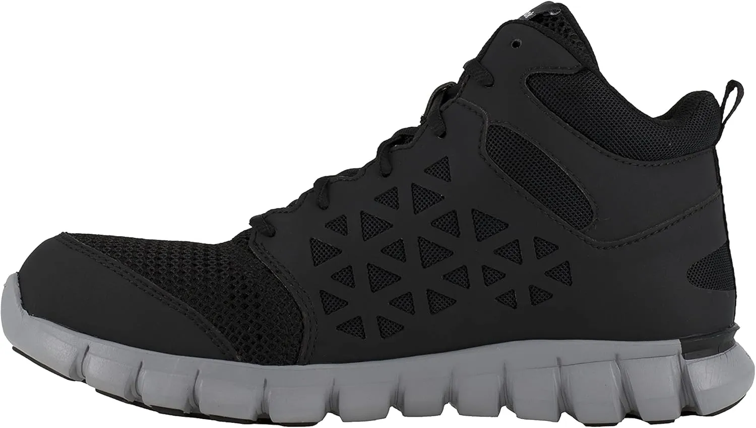 Reebok Mens Sublite Cushion Mid Alloy Toe ESD Work Safety Shoes Casual - Black
