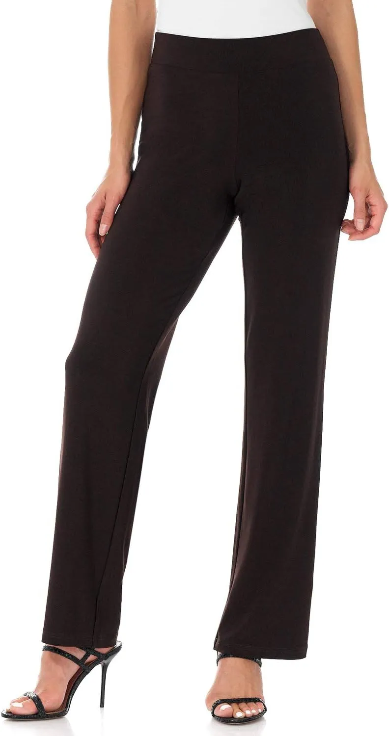 Rekucci Travel in Style Women's Soft Knit Classic Straight Leg Pant