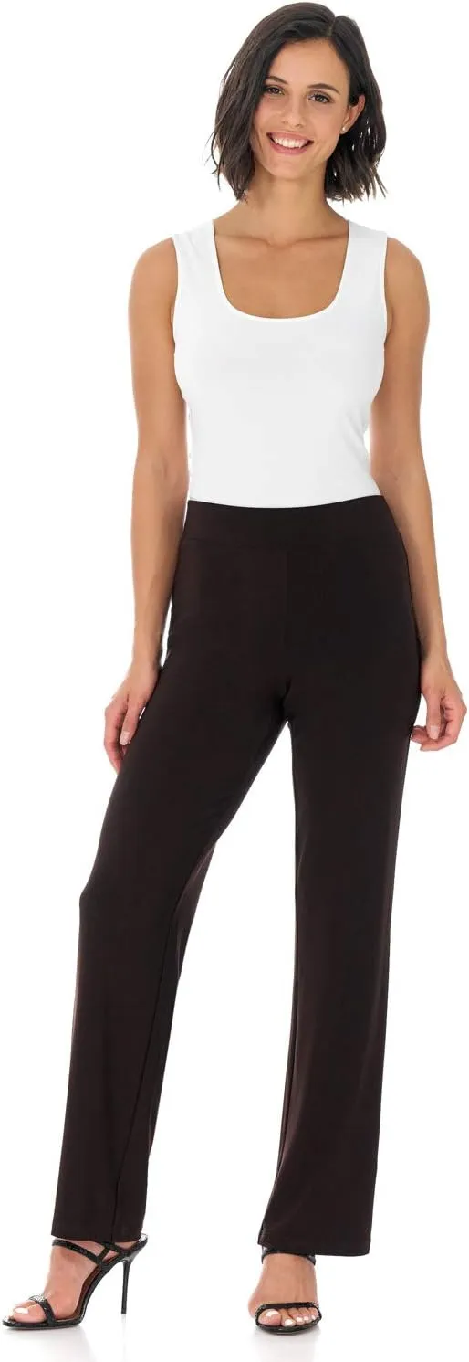 Rekucci Travel in Style Women's Soft Knit Classic Straight Leg Pant