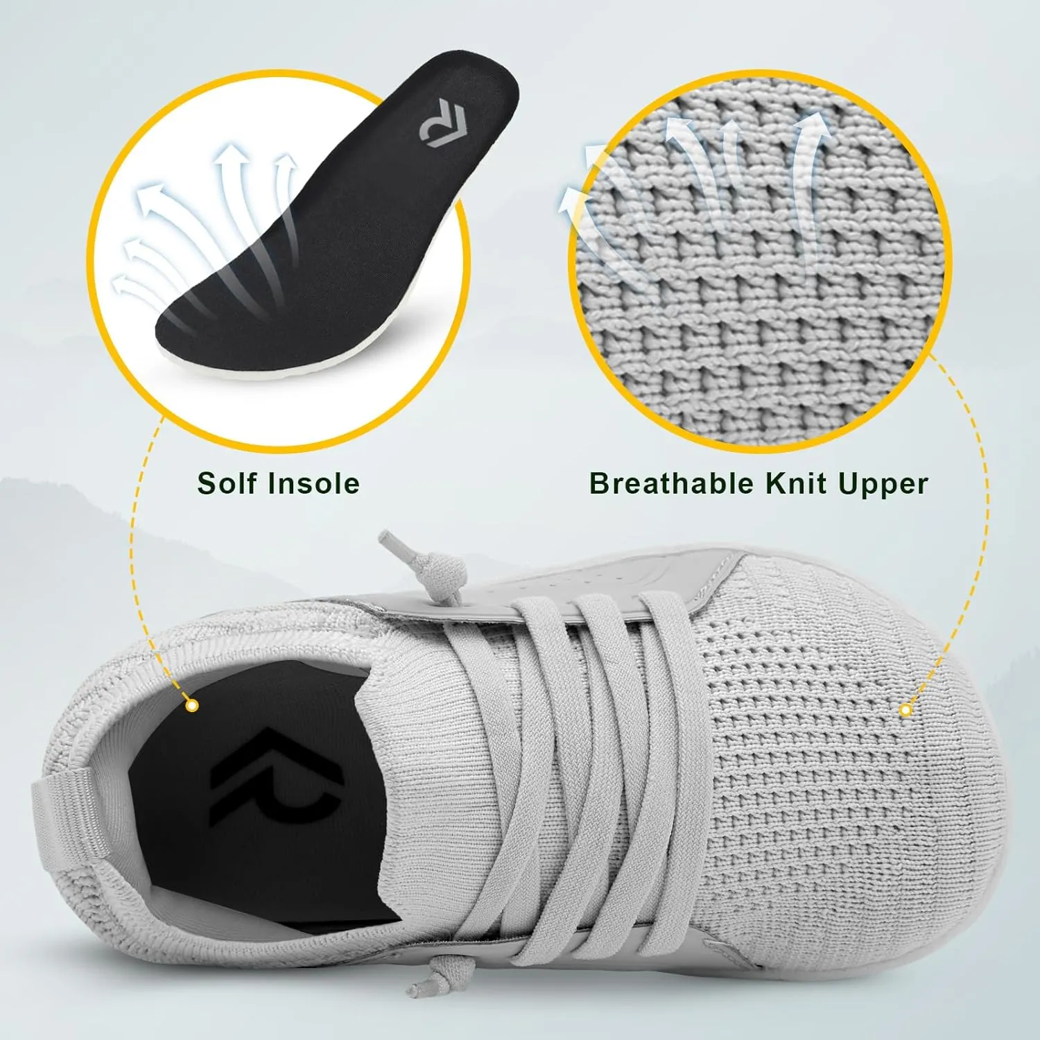relxfeet Toddler Shoes Boys Girls Wide Barefoot Slip On Walking Tennis Sneakers