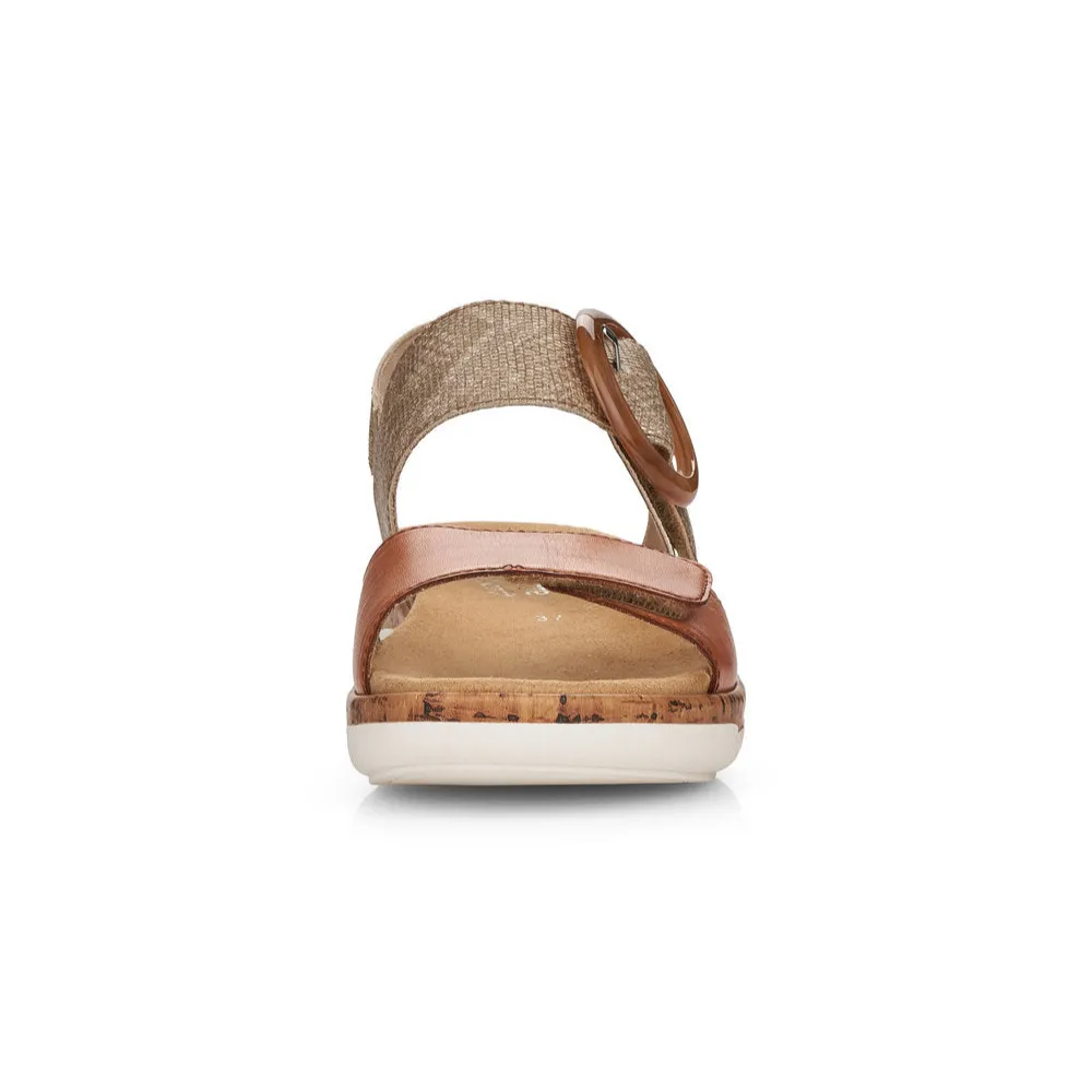 Remonte Jocelyn 53 Brown/Metallic Leather Sandal (Women's)