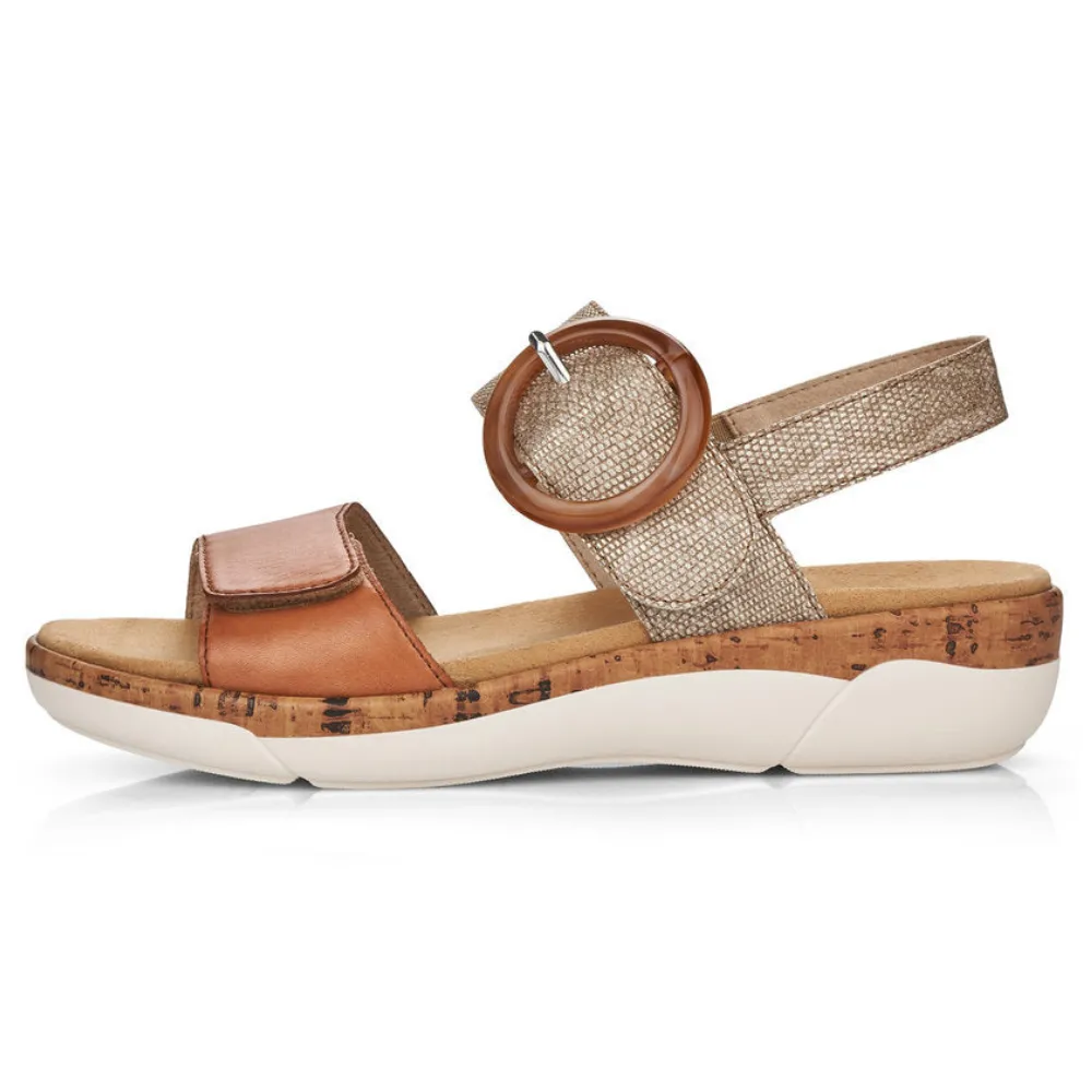 Remonte Jocelyn 53 Brown/Metallic Leather Sandal (Women's)