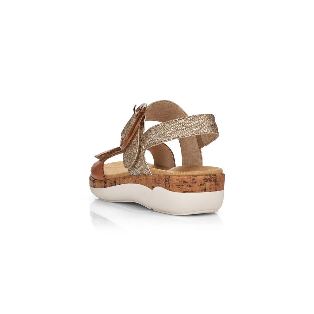 Remonte Jocelyn 53 Brown/Metallic Leather Sandal (Women's)