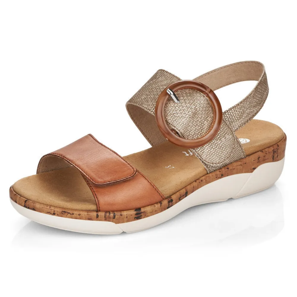 Remonte Jocelyn 53 Brown/Metallic Leather Sandal (Women's)