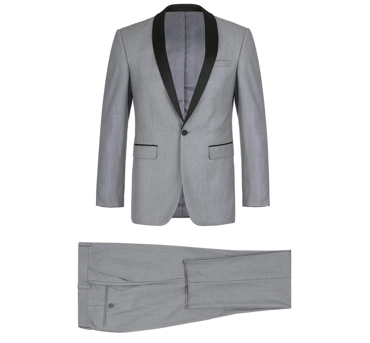Renoir 202-2 Men's Slim Fit 2-Piece Shawl Lapel Slim Fit Tuxedo Suit