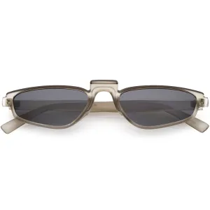 Retro Modern Low Temple Narrow Flat Top Sunglasses C731
