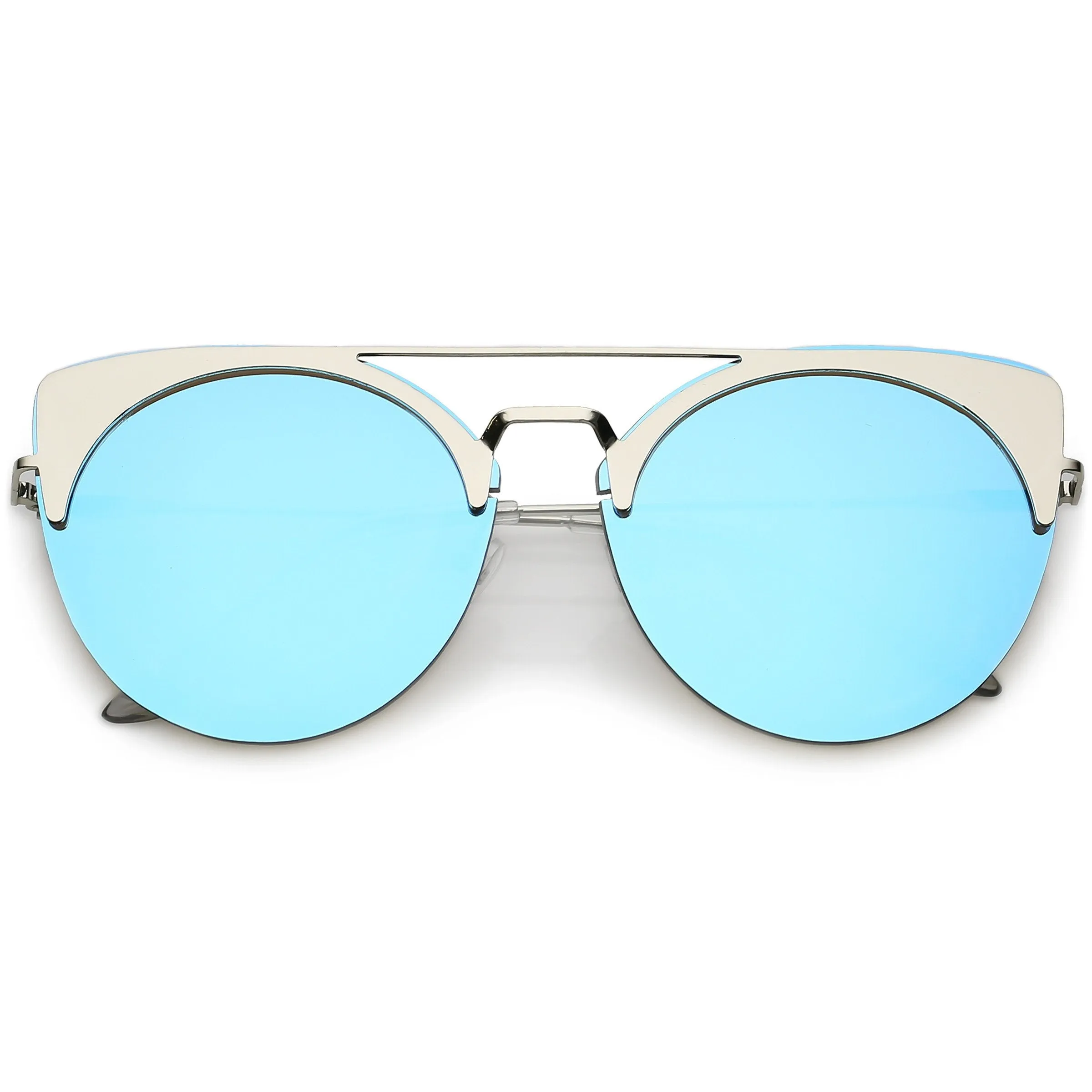 Retro Modern Oversize Mirrored Flat Lens Aviator Sunglasses C402