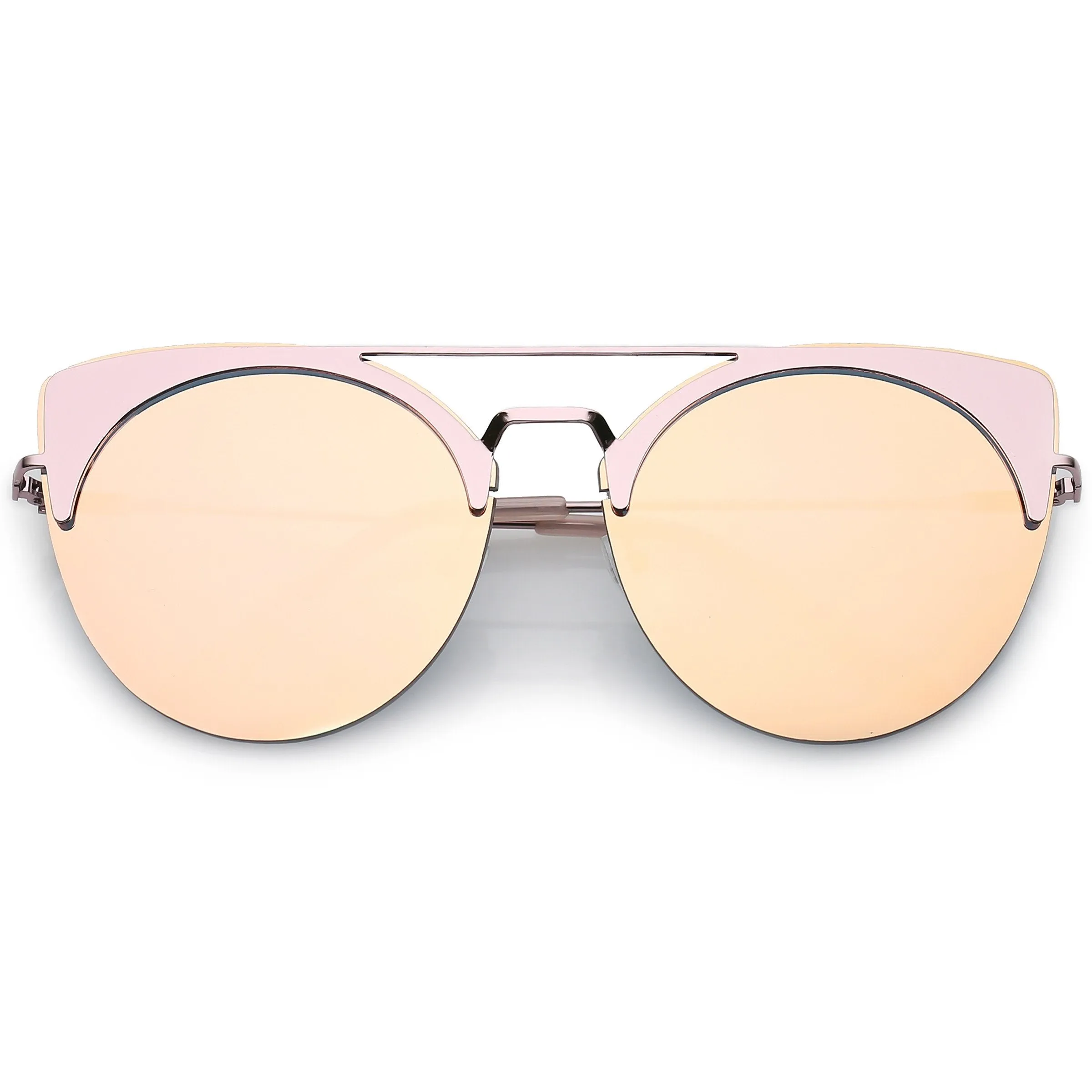Retro Modern Oversize Mirrored Flat Lens Aviator Sunglasses C402