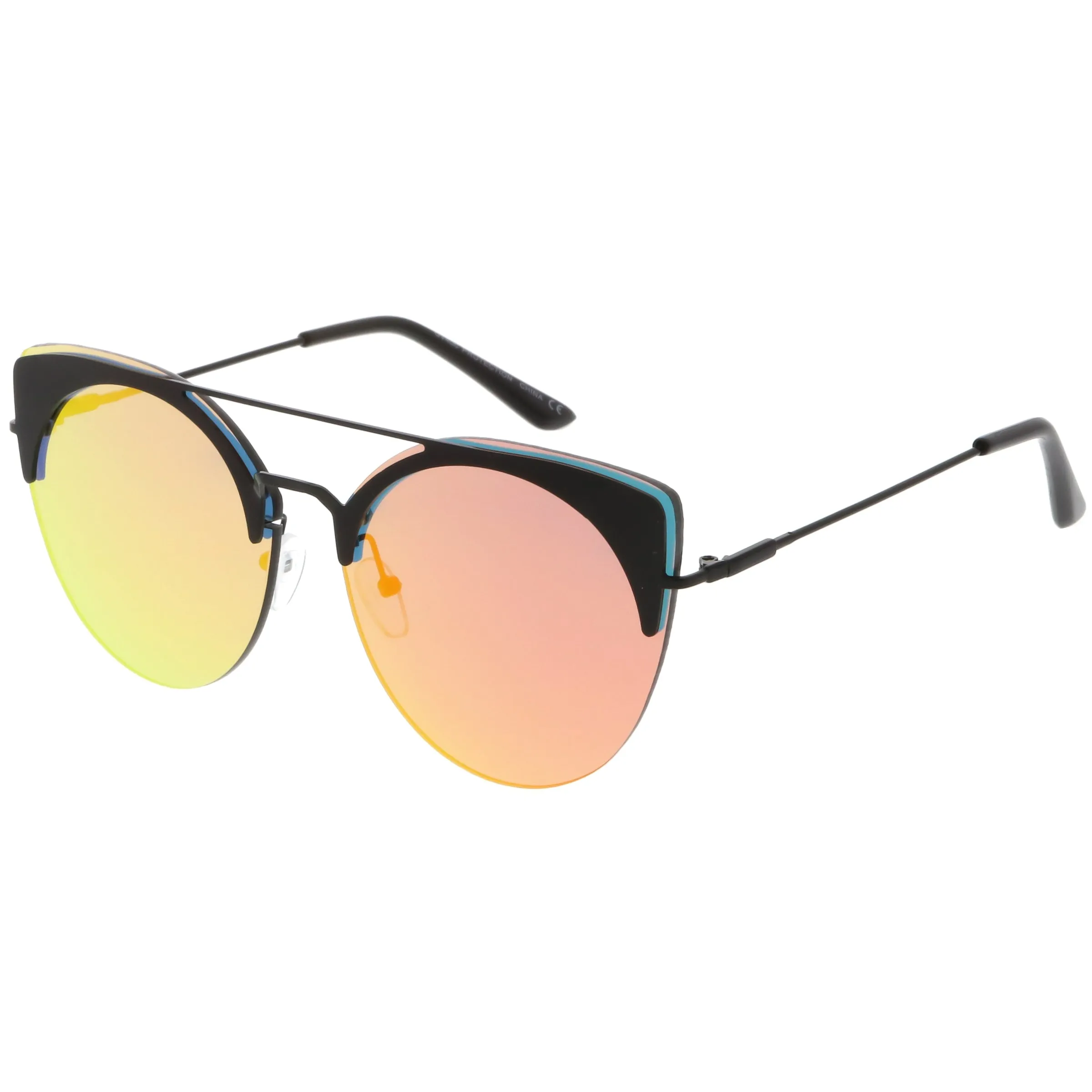 Retro Modern Oversize Mirrored Flat Lens Aviator Sunglasses C402
