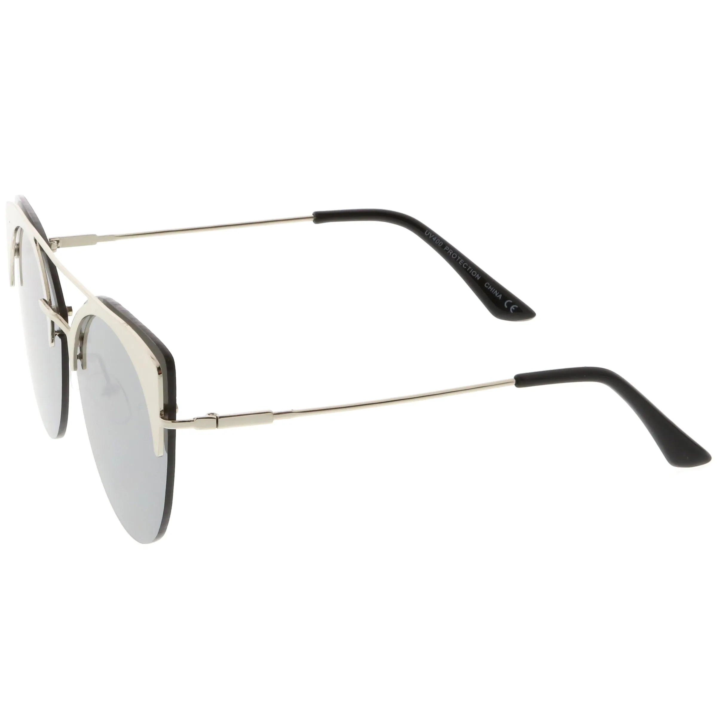 Retro Modern Oversize Mirrored Flat Lens Aviator Sunglasses C402