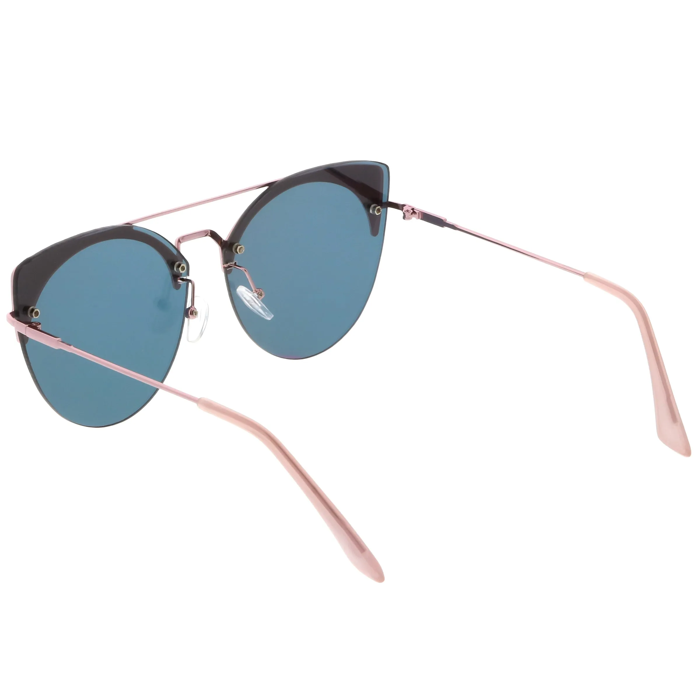Retro Modern Oversize Mirrored Flat Lens Aviator Sunglasses C402