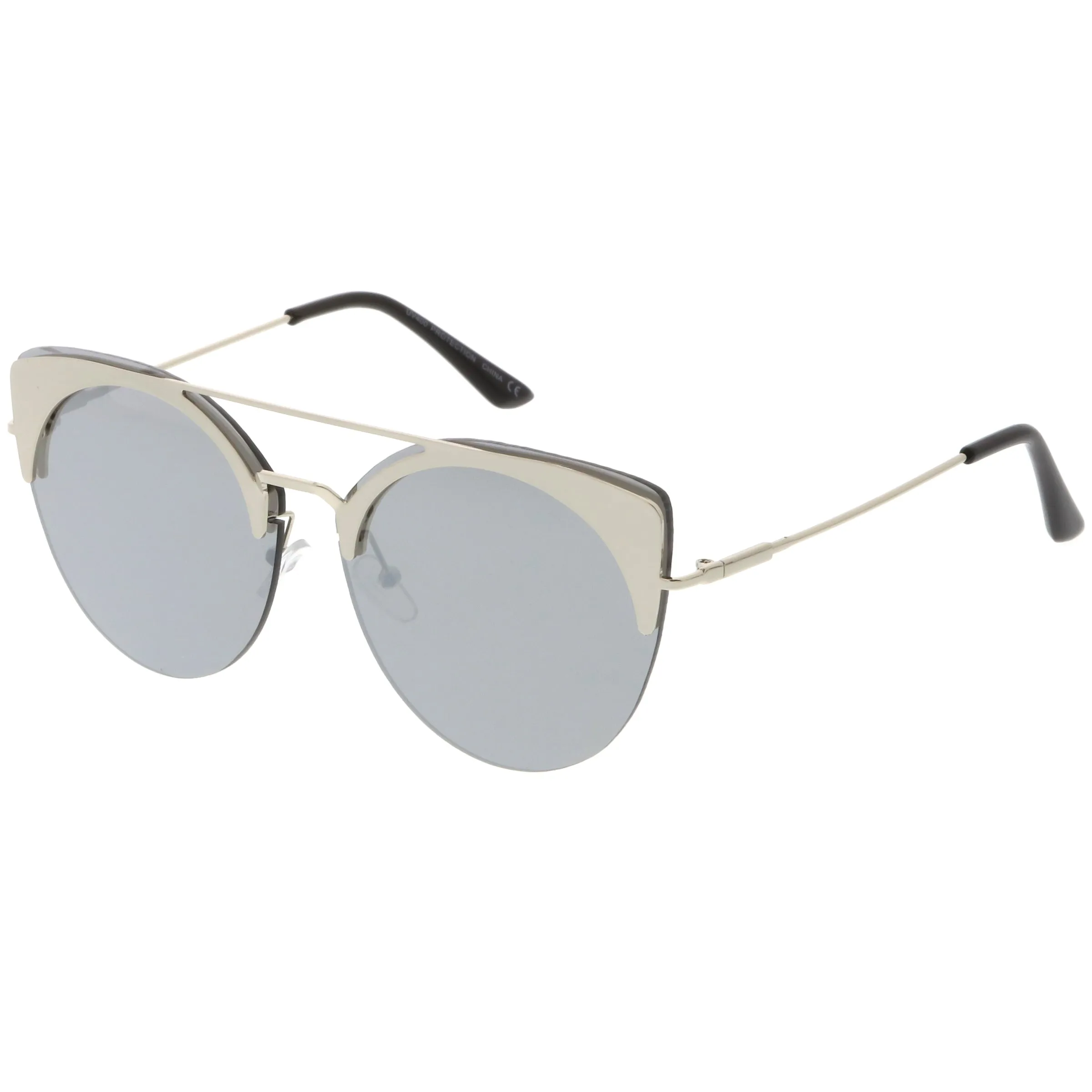Retro Modern Oversize Mirrored Flat Lens Aviator Sunglasses C402