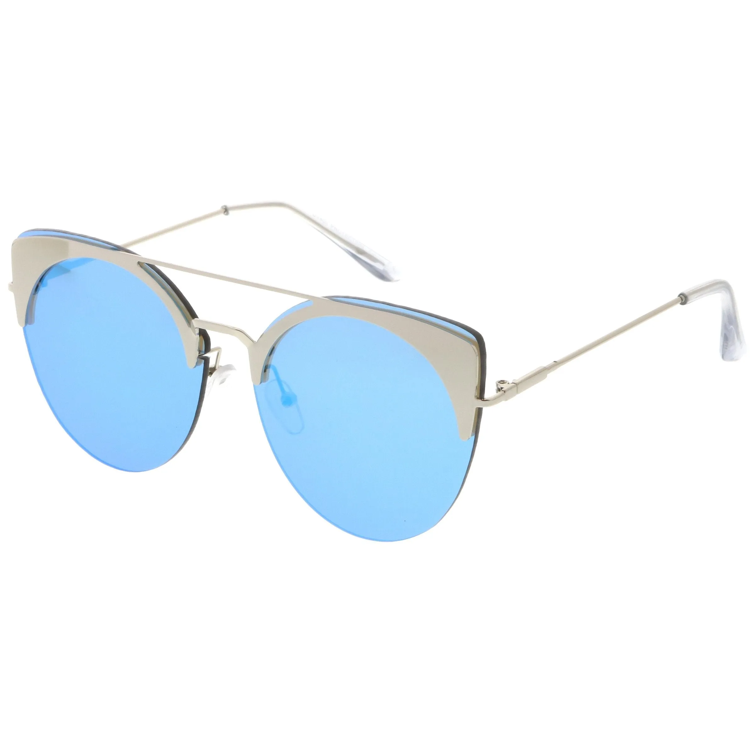 Retro Modern Oversize Mirrored Flat Lens Aviator Sunglasses C402