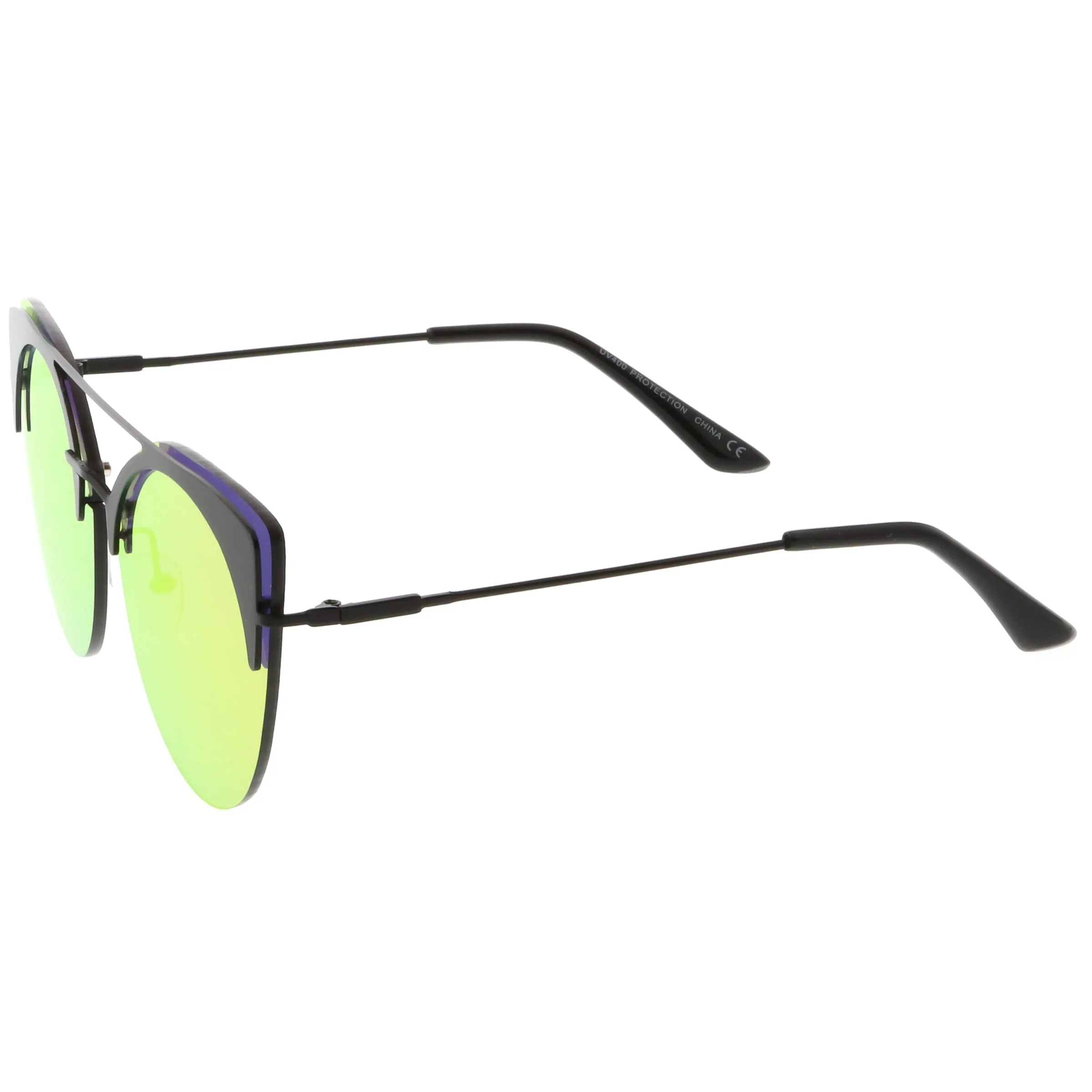 Retro Modern Oversize Mirrored Flat Lens Aviator Sunglasses C402