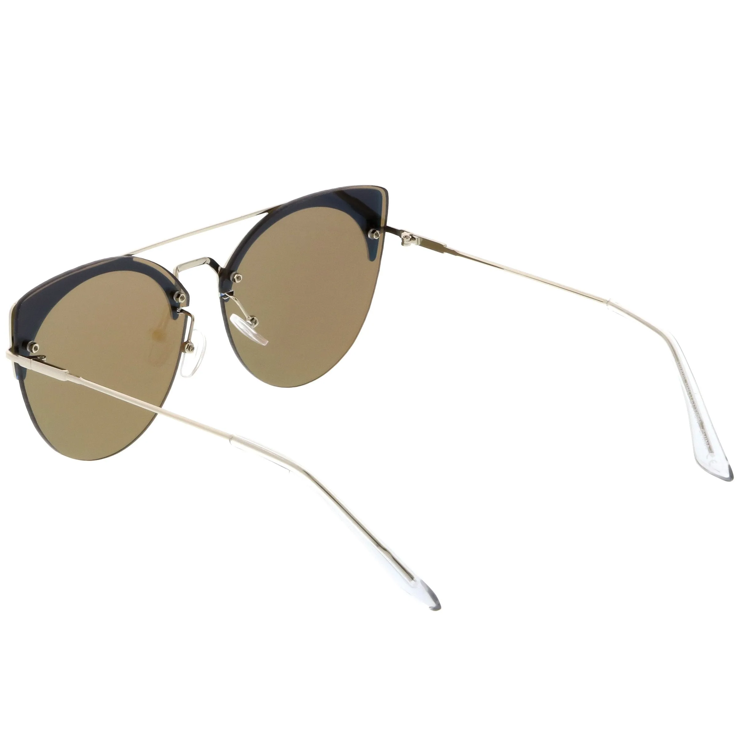 Retro Modern Oversize Mirrored Flat Lens Aviator Sunglasses C402