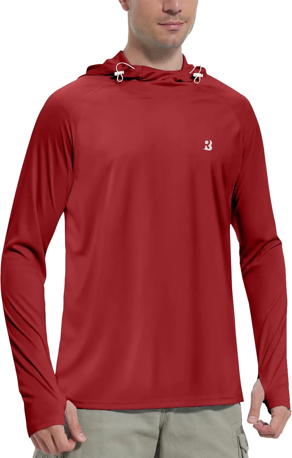 Roadbox UPF 50  Sun Protection Hoodie Shirt, Outdoor Fishing SPF UV Long Sleeve Shirts, Quick Dry Hiking Running Rash Guard