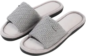 Roxoni Velvet Knit Flat Sandals for Women - Stylish Textured Woven Surface, Soft Ridge Around Insole