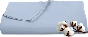 Royale Linens 300 Thread Count 100% Long Staple Combed Cotton Flat Sheet - Super Soft - Top Sheets - Queen Flat Sheet Sold Separately - Breathable, Cool & Crisp Percale Sheets Only (Queen, Lake Blue)