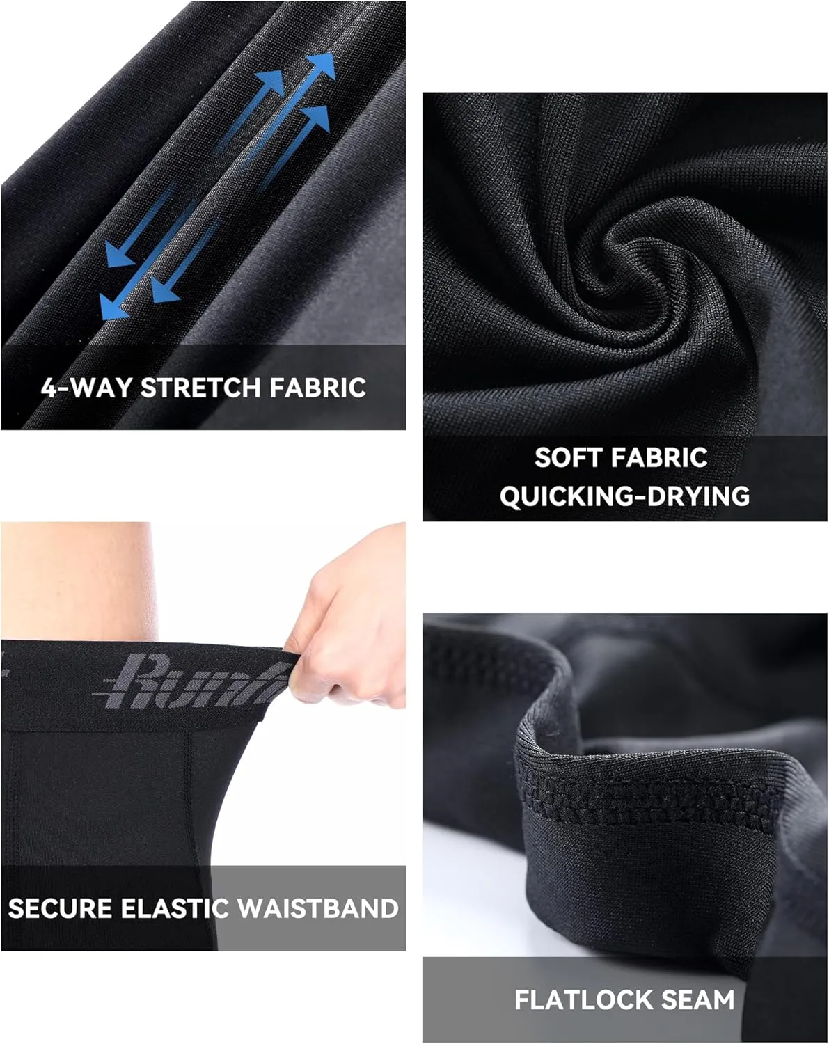 Runhit Boys Compression Leggings,Youth Athletic Tights Basketball Compression Pants,Boys Base Layer Pants Sports Legging