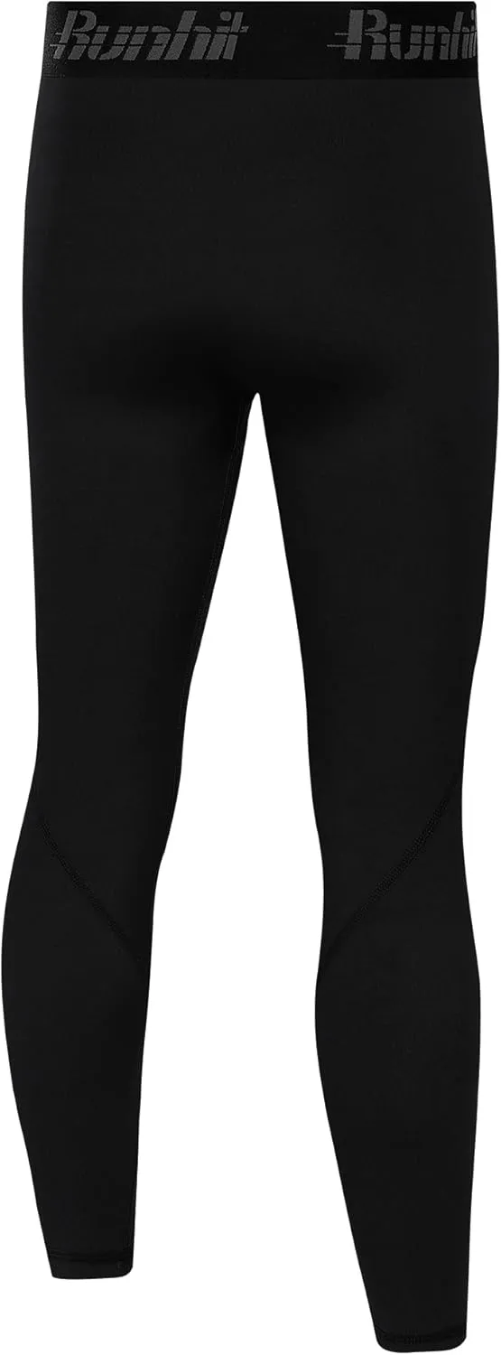 Runhit Boys Compression Leggings,Youth Athletic Tights Basketball Compression Pants,Boys Base Layer Pants Sports Legging