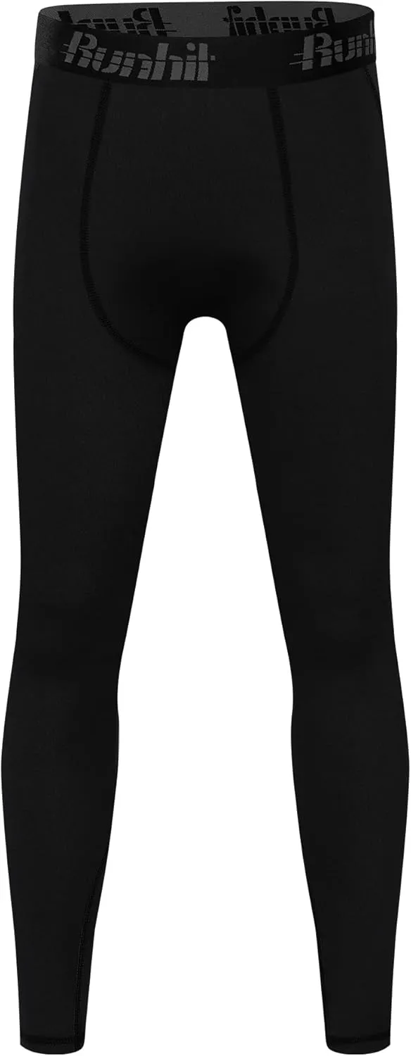 Runhit Boys Compression Leggings,Youth Athletic Tights Basketball Compression Pants,Boys Base Layer Pants Sports Legging