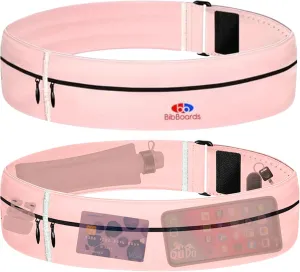 Running Belt, Pink | No-Bounce, Water & Sweat-Resistant Fanny Pack for Phone, Keys, Cards | Adjustable Waist 38”-48” | Lightweight for Running, Cycling, Hiking, Marathons and Races