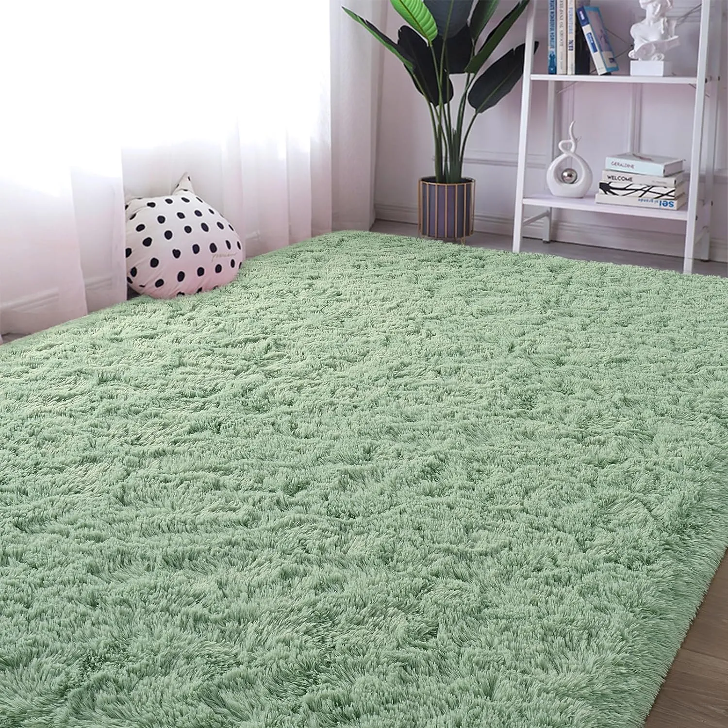 Sage Green Rug for Bedroom, 2x4 Fluffy Bedside Rugs Runner Throw Area Rug Carpets,Soft Shaggy Rug for Kids Boys Girls Room Nursery, Furry Shag Small Rug Indoor Carpet Home Decor