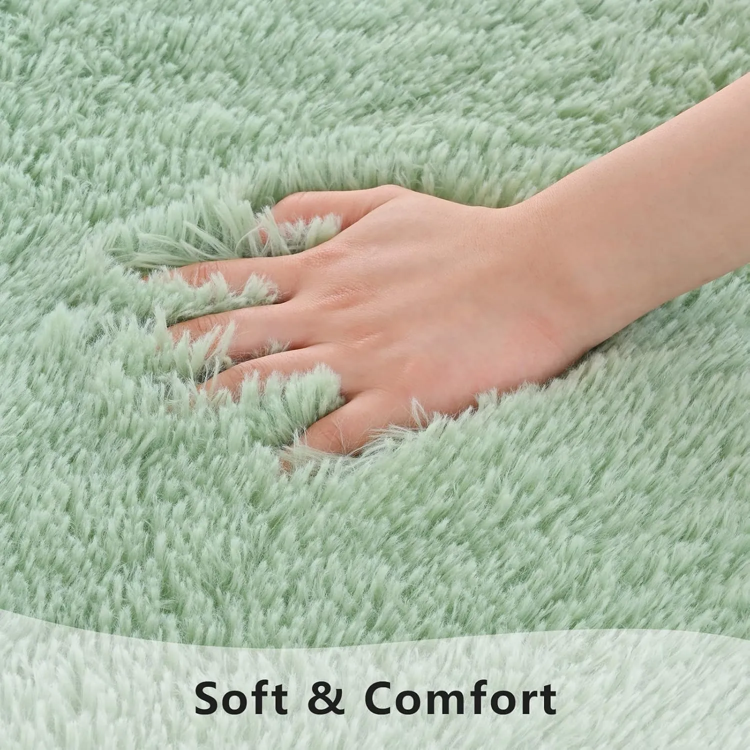 Sage Green Rug for Bedroom, 2x4 Fluffy Bedside Rugs Runner Throw Area Rug Carpets,Soft Shaggy Rug for Kids Boys Girls Room Nursery, Furry Shag Small Rug Indoor Carpet Home Decor