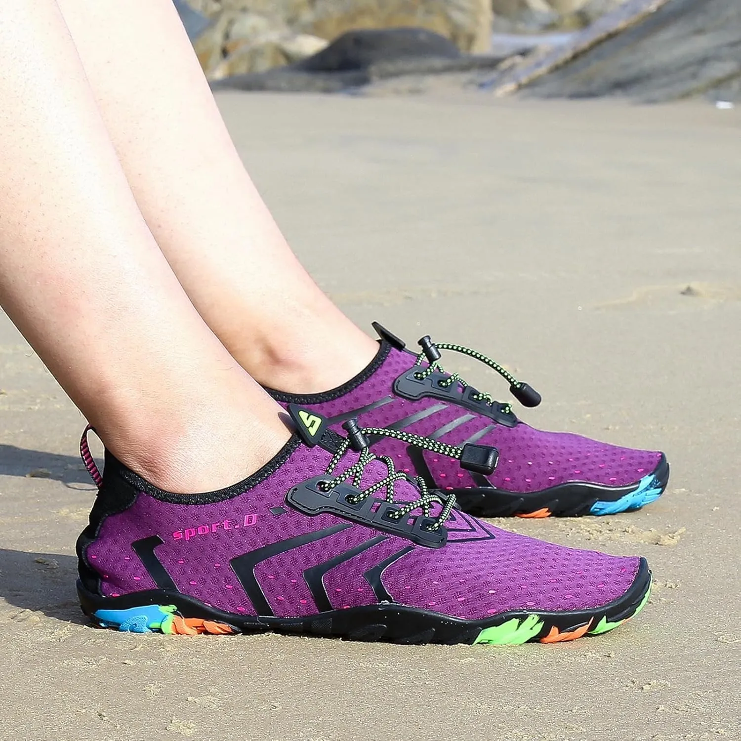 SAGUARO Water Shoes Women – Swim Shoes, Quick-Dry Barefoot Aqua Socks for Beach, Pool, Surfing and Outdoor Activities