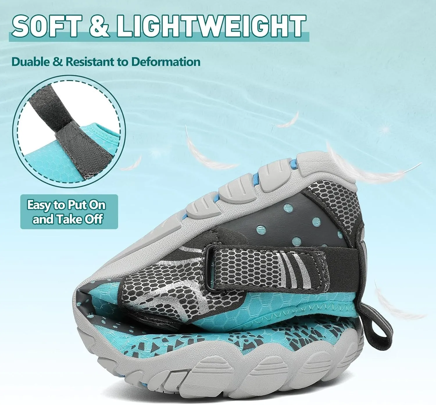 SAGUARO Women's Men's Water Shoes Quick-Dry Swiming Aqua Surf Beach Kayak Barefoot Shoes Wide Toe Box