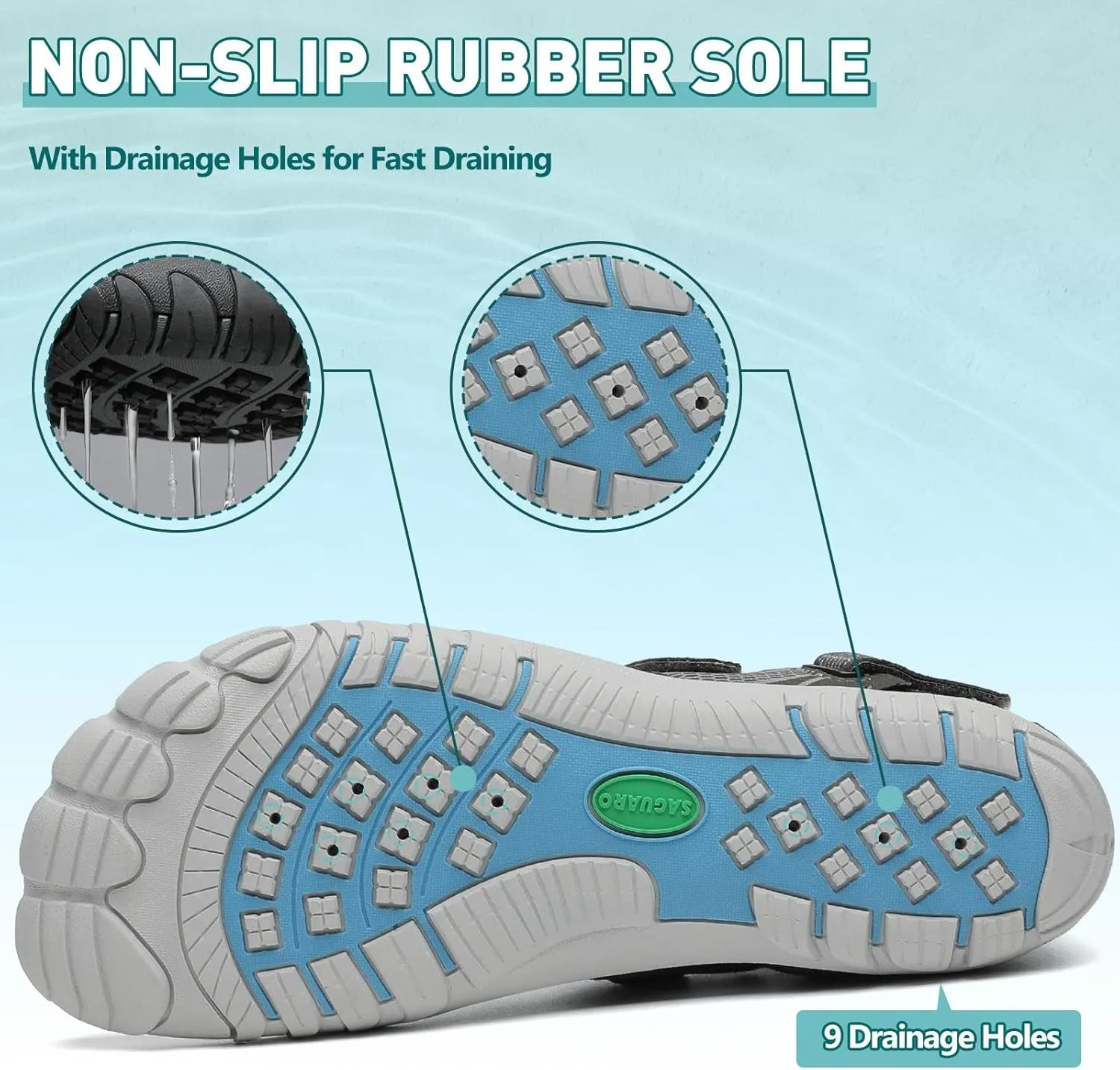 SAGUARO Women's Men's Water Shoes Quick-Dry Swiming Aqua Surf Beach Kayak Barefoot Shoes Wide Toe Box