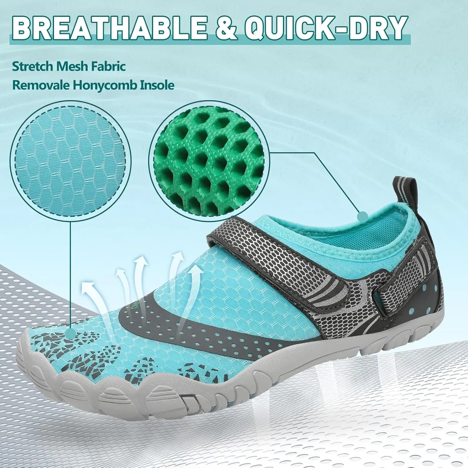 SAGUARO Women's Men's Water Shoes Quick-Dry Swiming Aqua Surf Beach Kayak Barefoot Shoes Wide Toe Box