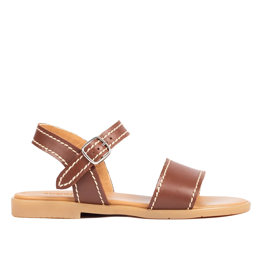 Sandal with decorative contrast stitching